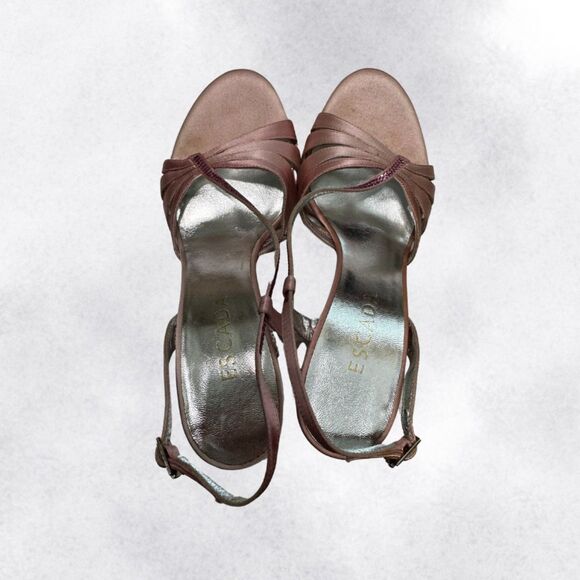 Escada Pink Strappy Sandal Heels with Pink Crystals Size 8.5 - Picture 4 of 8